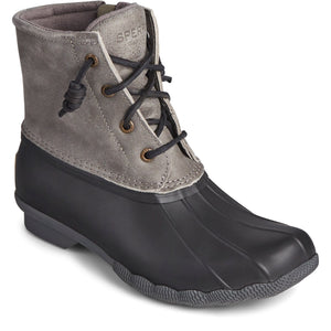 Sperry Women's Gray Canvas/Rubber Lace buy Up/Side Zip Saltwater Duck Booties sz 8.5