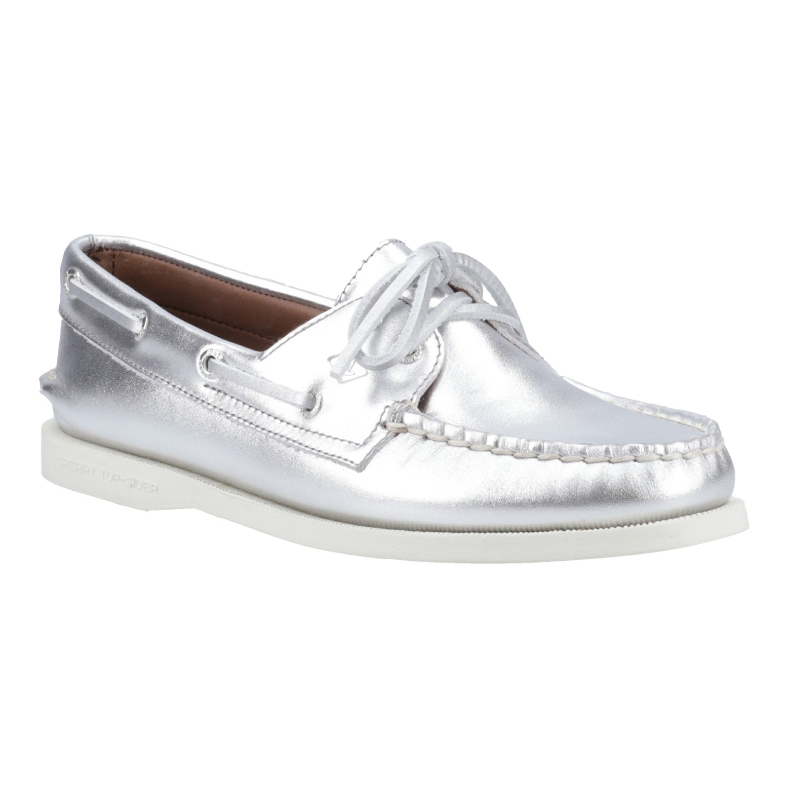 Authentic 2 Eye Boat Shoe Silver