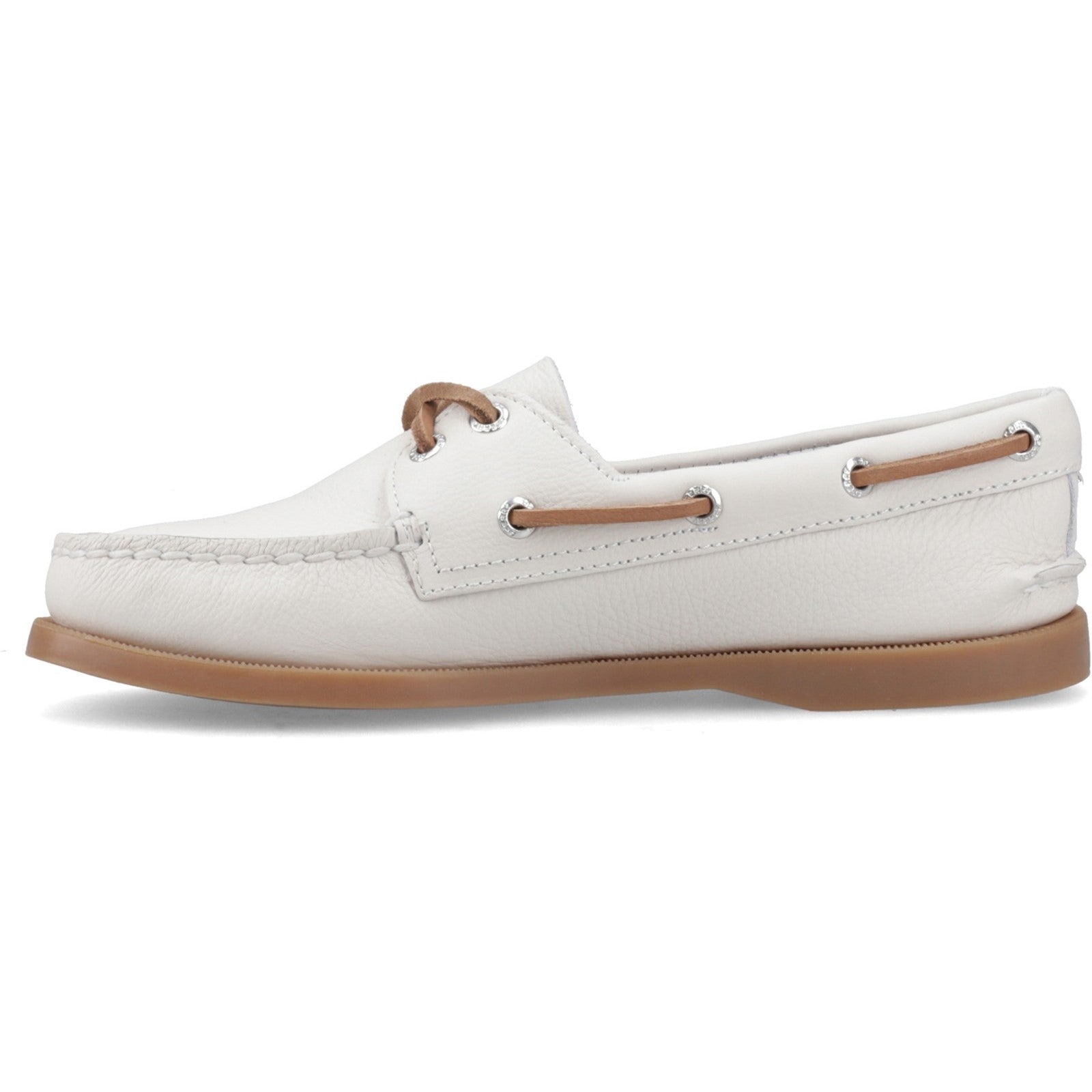 Authentic 2 Eye Boat Shoe White
