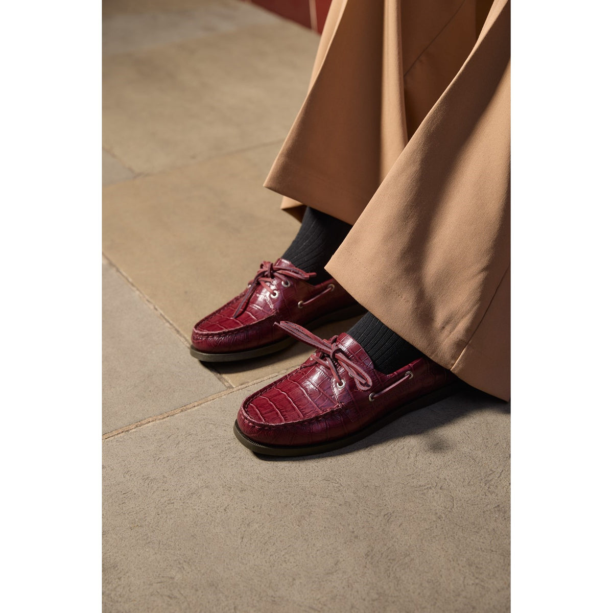 AUTHENTIC ORIGINAL 2-EYE BOAT SHOE Dark Red